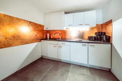 Küche/Küchenzeile in der Unterkunft Familienapartment Am Neumarkt l
