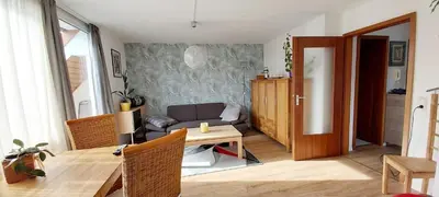 Ein Sitzbereich in der Unterkunft Ferienwohnung in Radeberg bei Dresden