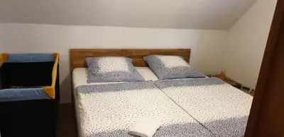Ein Bett oder Betten in einem Zimmer der Unterkunft Ferienwohnung in Radeberg bei Dresden