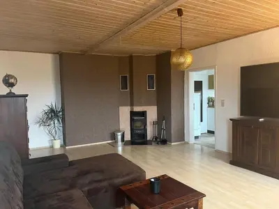 Ein Sitzbereich in der Unterkunft Ferienwohnung Großdobritz