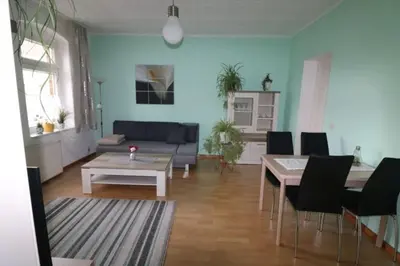 Ein Sitzbereich in der Unterkunft Zum Storchennest