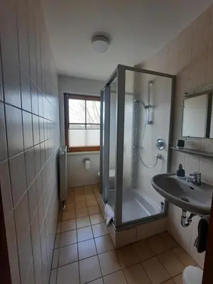 Ein Badezimmer in der Unterkunft Reiterhof Schmidt, Gaststätte & Pension