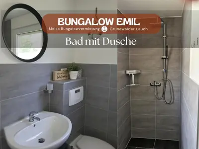 Ein Badezimmer in der Unterkunft Bungalow Grünewalder Lauch