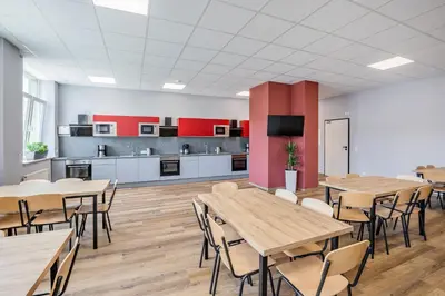Küche/Küchenzeile in der Unterkunft Hostel Am Windberg