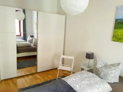 Ein Bett oder Betten in einem Zimmer der Unterkunft Ferienwohnung William