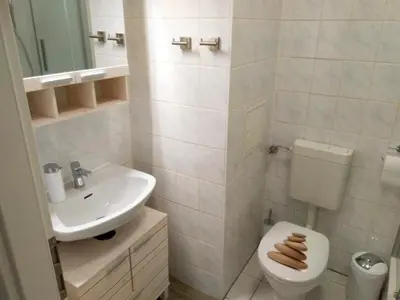 Ein Badezimmer in der Unterkunft Ferienwohnung William