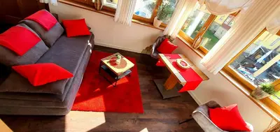 Ein Sitzbereich in der Unterkunft Sonniges Eck Ferienwohnung 2