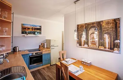 Küche/Küchenzeile in der Unterkunft Ferienwohnung Am Südhang