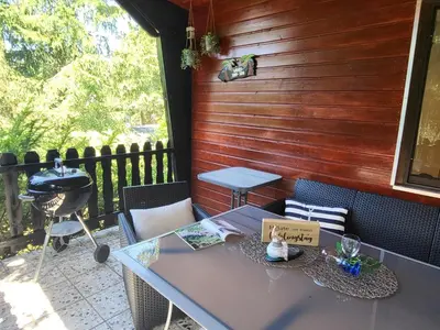 Ein Balkon oder eine Terrasse in der Unterkunft Bungalow Maya