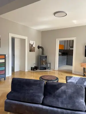 Ein Sitzbereich in der Unterkunft Helle Terrassenwohnung in Traumlage von Dresden