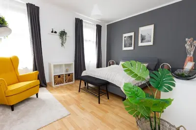 Ein Sitzbereich in der Unterkunft FullHouse - Chemnitz - M45 Apartments