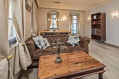 Ein Sitzbereich in der Unterkunft Cosel Palais Appartement
