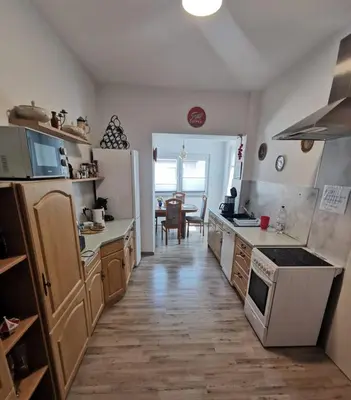 Küche/Küchenzeile in der Unterkunft Schmetterling Zimmer