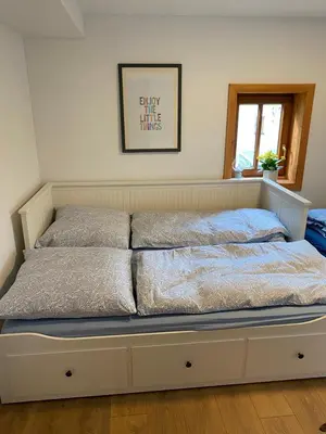 Ein Bett oder Betten in einem Zimmer der Unterkunft Ferienwohnung Lichterhof