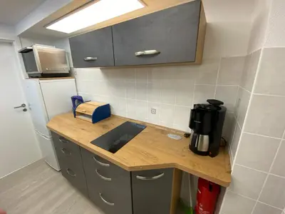 Küche/Küchenzeile in der Unterkunft Ferienwohnung Pintaske