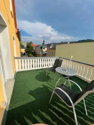Ein Balkon oder eine Terrasse in der Unterkunft Ferienwohnung Keil