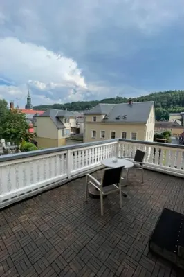 Ein Balkon oder eine Terrasse in der Unterkunft Ferienwohnung Keil