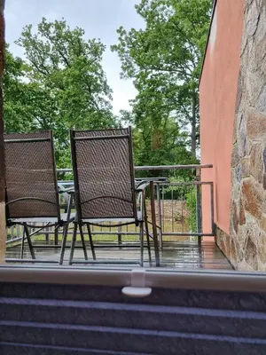 Ein Balkon oder eine Terrasse in der Unterkunft Altstadt-FeWo-Freiberg