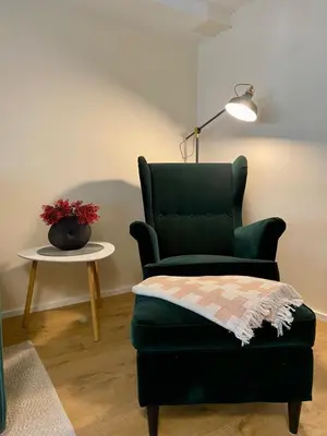 Ein Sitzbereich in der Unterkunft Am Engelserker - Ferienwohnungen in der Altstadt