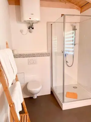 Ein Badezimmer in der Unterkunft Ferienhaus Rosengarten