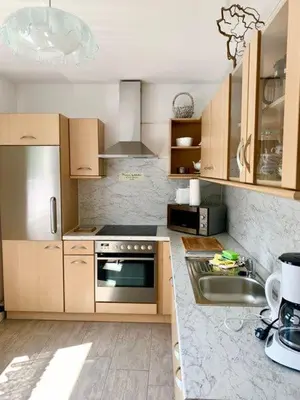 Küche/Küchenzeile in der Unterkunft Kuckuckswinkel Ferienwohnung Zarah
