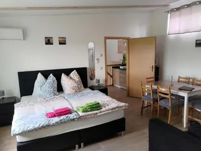 Küche/Küchenzeile in der Unterkunft Ferienwohnung am See
