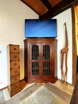 TV/Unterhaltungsangebot in der Unterkunft Fewo NAMIBIA-LODGE im Rittergut Leppersdorf bei Dresden