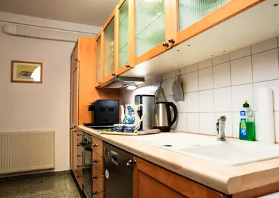Küche/Küchenzeile in der Unterkunft Ferienwohnung Weintraube