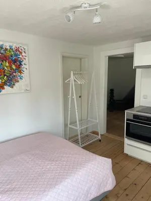 Ein Bett oder Betten in einem Zimmer der Unterkunft Apartment am HohenRand Dresden Leubnitz