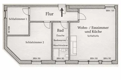 Grundriss der Unterkunft Ferienwohnung NR1