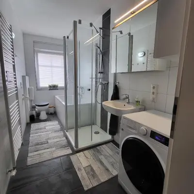 Ein Badezimmer in der Unterkunft Ferienwohnung NR1