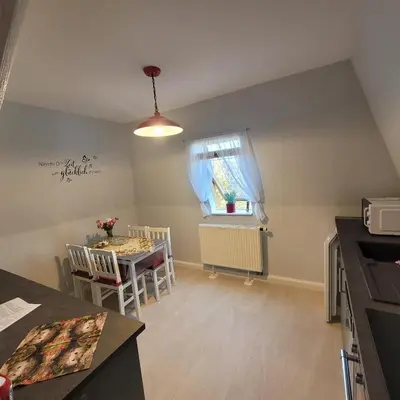 Küche/Küchenzeile in der Unterkunft Ferienwohnung am Lockwitzbach