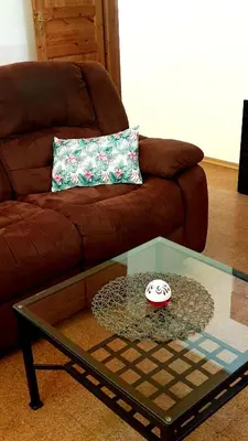 Ein Sitzbereich in der Unterkunft Ferienwohnung an der Begerburg