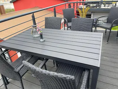 Ein Balkon oder eine Terrasse in der Unterkunft Ferienwohnung Thiele in Rosswein