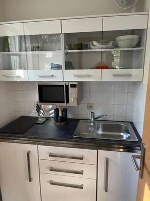Küche/Küchenzeile in der Unterkunft Ferienwohnung Elbtal Meißen, Dresden, Moritzburg