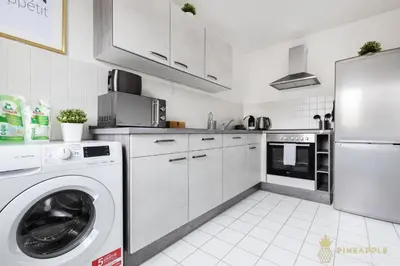 Küche/Küchenzeile in der Unterkunft PINEAPPLE APARTMENTS - Dresden Mitte II - free parking