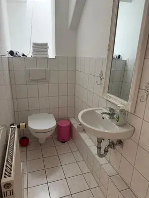 Ein Badezimmer in der Unterkunft Elbblick