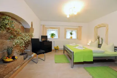 Ein Bett oder Betten in einem Zimmer der Unterkunft Pension Stettin