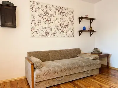 Ein Sitzbereich in der Unterkunft Ferienwohnung Landlust - ideal für Hundefreunde und Monteure, free WLAN & Parken, Smart-TV