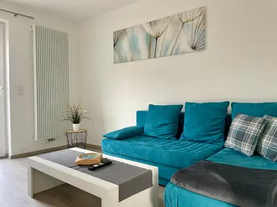 Ein Sitzbereich in der Unterkunft Ferienwohnung 