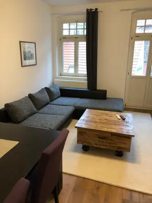 Ein Sitzbereich in der Unterkunft Ferienwohnung Zimmermann