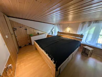 Ein Bett oder Betten in einem Zimmer der Unterkunft Ferienhaus Marx
