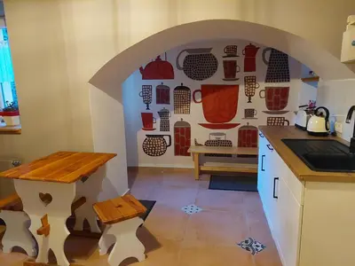Küche/Küchenzeile in der Unterkunft NEU! Ferienwohnung Böhlitz Neun