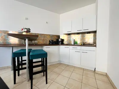Küche/Küchenzeile in der Unterkunft Gemütliches Apartment mit Blick zur Frauenkirche