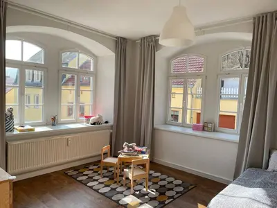 Ein Bett oder Betten in einem Zimmer der Unterkunft Bergblick Apartment Sächsische Schweiz