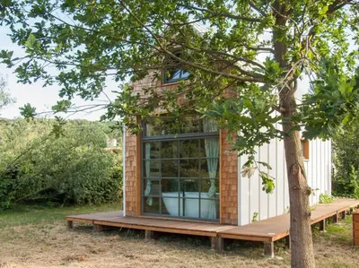 Ein Garten an der Unterkunft Tiny Haus auf idyllischem Grundstück im Rittergut