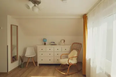 Ein Sitzbereich in der Unterkunft Haus Hummel Ferienwohnung Liese