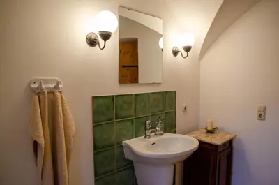 Ein Badezimmer in der Unterkunft Fährmannshof im Elbtal
