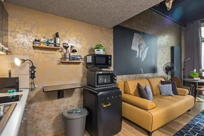 Küche/Küchenzeile in der Unterkunft Dresden Loft an der Elbe