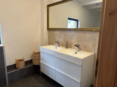 Ein Badezimmer in der Unterkunft Chalet Ferienhaus Dresden